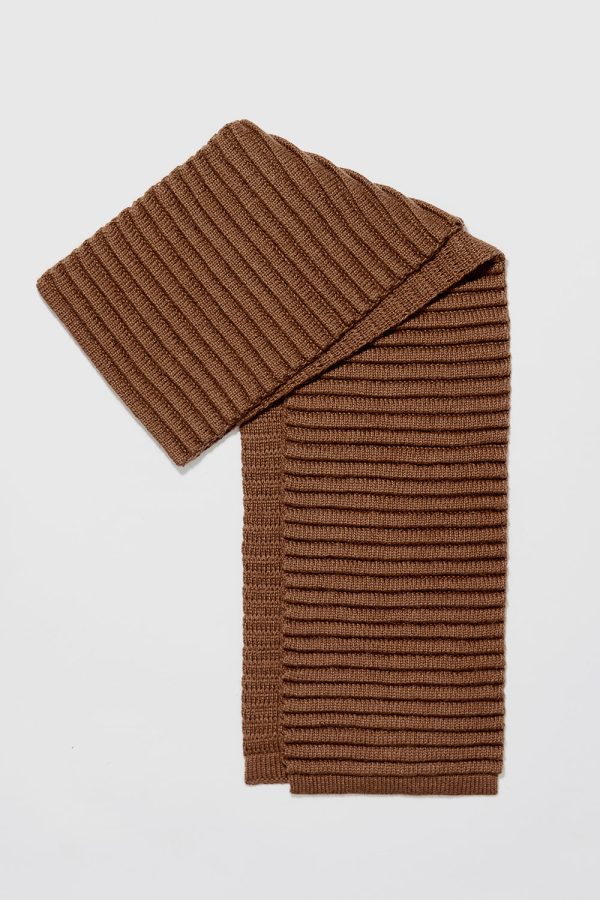 SENTALER CARAMEL ADULT RIBBED SCARF Online now