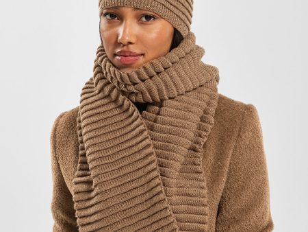 SENTALER DARK CAMEL ADULT RIBBED SCARF Online