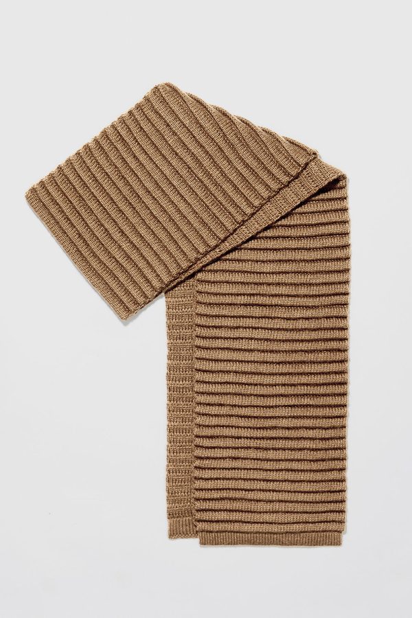 SENTALER DARK CAMEL ADULT RIBBED SCARF Online