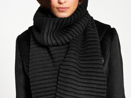 SENTALER BLACK ADULT RIBBED SCARF Hot on Sale