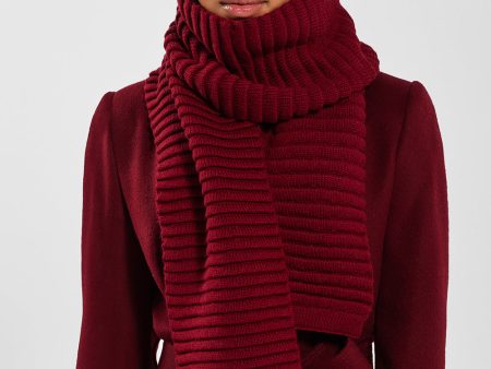 SENTALER GARNET RED ADULT RIBBED SCARF Supply