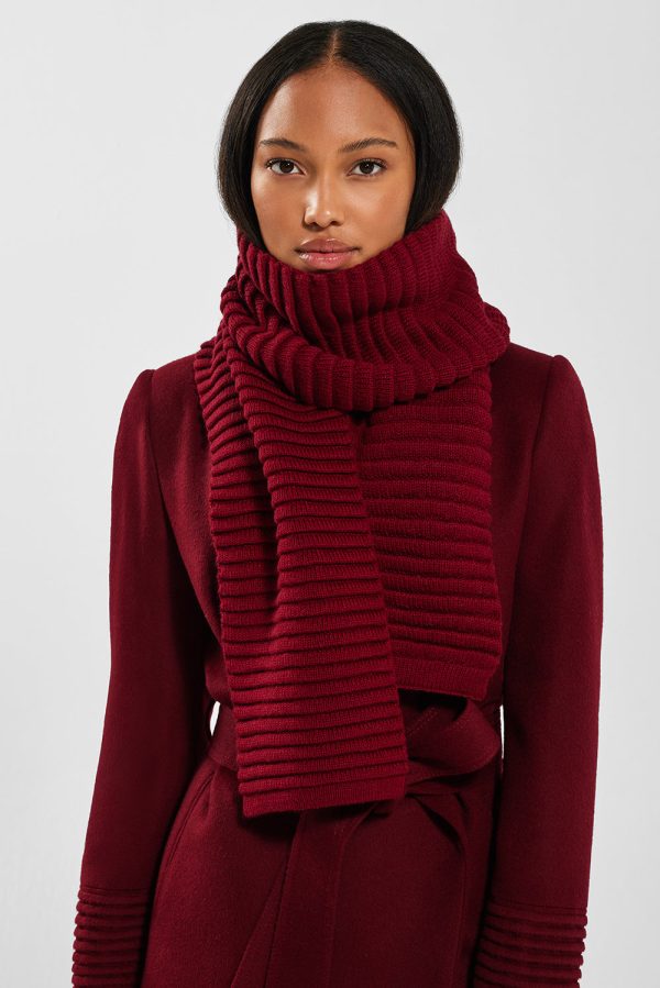 SENTALER GARNET RED ADULT RIBBED SCARF Supply