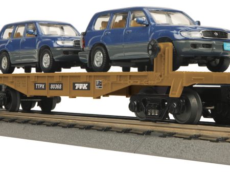 MTH #30-76300 Flat Car w 2 Toyota Land Cruiser VX.R Auto Loads For Cheap