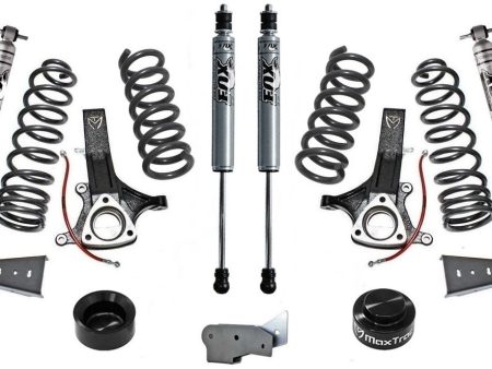 MaxTrac 09-18 RAM 1500 2WD 5.7L V8 Hemi 7in 4.5in MaxPro Elite Spindle Lift Kit w FOX Shocks Hot on Sale