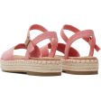 Toms Women Abby Pink Flatform Espadrille Sandal Sale