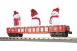 MTH # 30-72247 Christmas Gondola Car w LED Lights & Snowmen   Red Online now