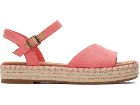 Toms Women Abby Pink Flatform Espadrille Sandal Sale