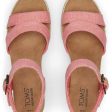 Toms Women Audrey Pink Metallic Wedge Sandal Fashion