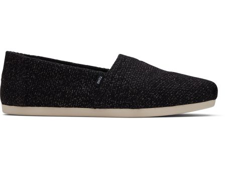 Toms Wmns Alpargata Black Sparkle Knit on Sale