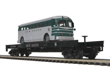 MTH # 20-98829 New Haven # 17328 Flat Car w Bus Fashion