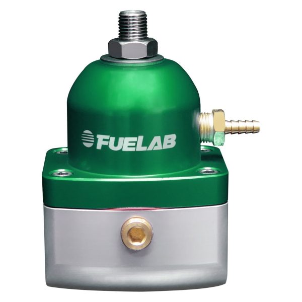 Fuelab 525 EFI Adjustable FPR In-Line 90-125 PSI (1) -6AN In (1) -6AN Return - Green Hot on Sale