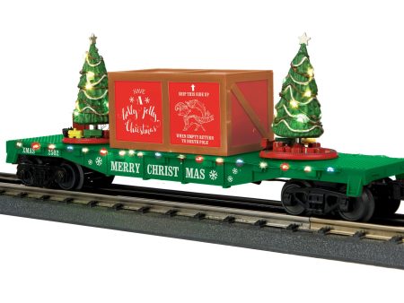 MTH # 30-76822 Green Flatcar w Lighted Christmas Trees Online Hot Sale