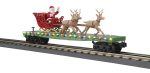 MTH # 30-76860 Christmas Flatcar W Santa Sleigh & Reindeer  Green For Discount