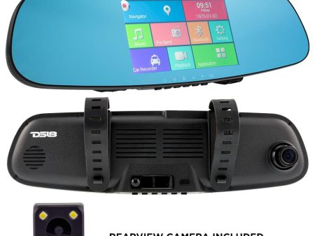 REARVIEW MIRROR DUAL CAMERA 4.3  HDC LCD TOUCH SCREEN 1080P DASH CAM RECORDER, UNIVERSAL MOUNT, ANDROID SYSTEM, WIFI For Discount