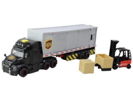 Daron # UP7018 UPS Action Truck W  Forklift & Cargo Boxes Online Sale