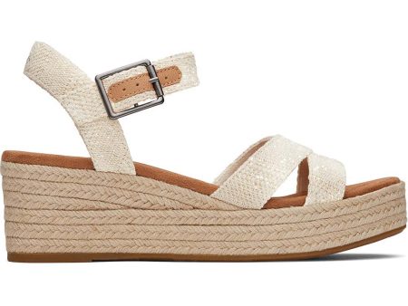 Toms Women Audrey Natural Metallic Wedge Sandal For Sale