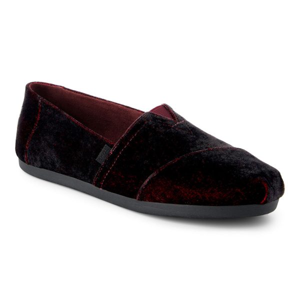 Toms Wmns Alpargata Deep Burgundy Jewel Velvet Online Hot Sale