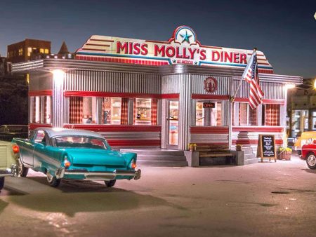 Woodland Scenics # BR5870 Miss Molly s Diner Built & Ready O Scale Cheap