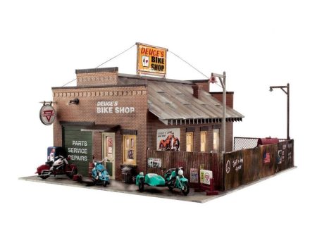 Woodland Scenics # 5846 Deuce s Bike Shop Built & Ready O Scale Online Hot Sale