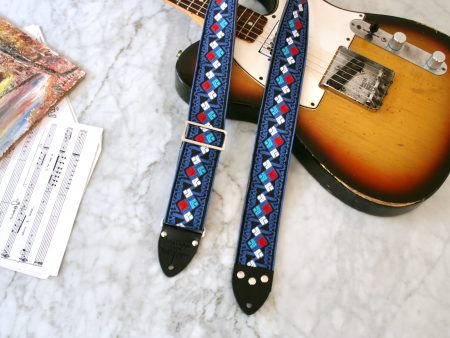 Blue  Diamonds  Guitar Bass Hippie Strap Online Sale