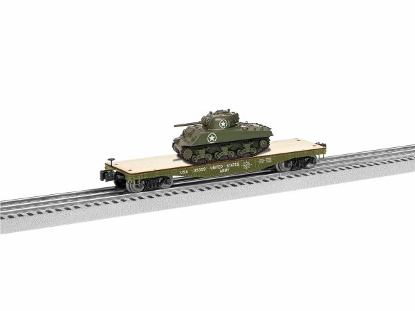 Lionel # 1926752 US Army 40  Flatcar W  Sherman Tank #35359 For Sale