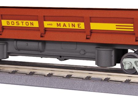 MTH # 30-79359 Boston and Maine Dump Car w  Operating Bay and Pipe Load Fashion