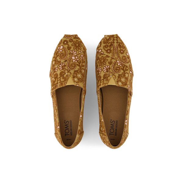 Toms Wmns Alpargata Golden Honey Floral Brocade For Discount