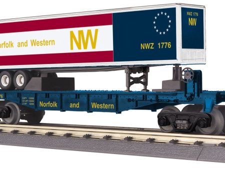 MTH # 30-76492 Norfolk & Western FlatCar w Trailer Discount