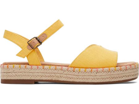 Toms Women Abby Yellow Flatform Espadrille Sandal Cheap