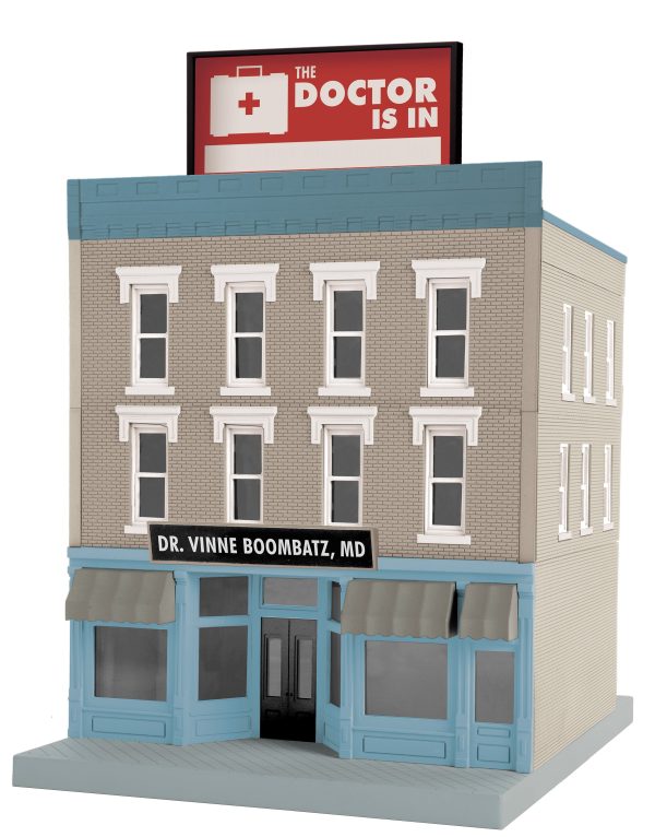 MTH # 30-90660 Dr. Vinne Boombatz MD 3 Story City Building Hot on Sale