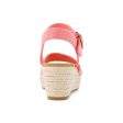 Toms Women Audrey Pink Metallic Wedge Sandal Fashion