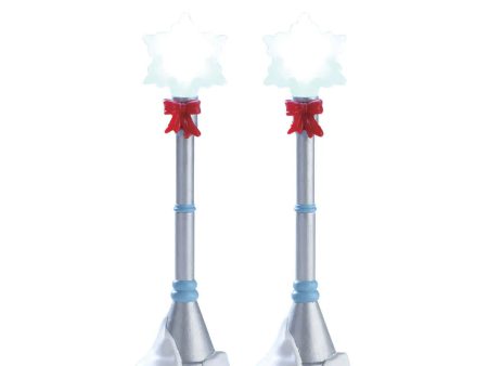 Lemax # 74228 Snowflake Lamp Post. Set Of 2 Online Sale