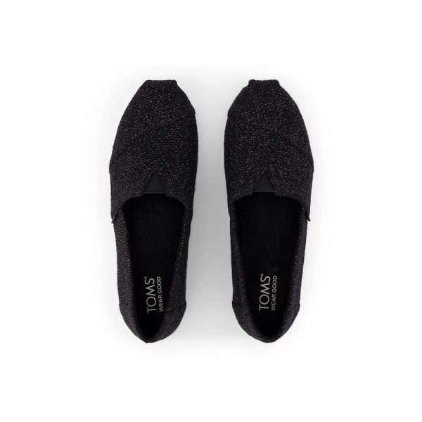 Toms Wmns Alpargata Black Sparkle Knit on Sale