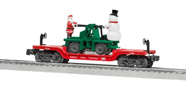 Lionel # 2128260 North Pole Central Flatcar With Handcar Fashion