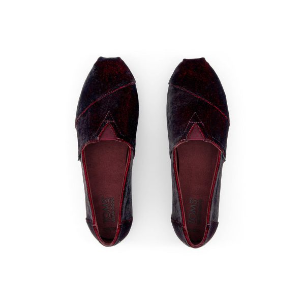 Toms Wmns Alpargata Deep Burgundy Jewel Velvet Online Hot Sale