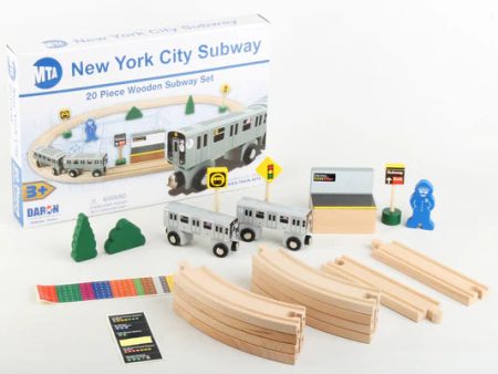 Daron # TY060 MTA NYC Subway 20 Piece Wooden Set Cheap