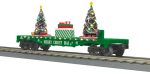 MTH # 30-76864 Christmas (Green) Flat Car W  Lighted Christmas Trees For Discount