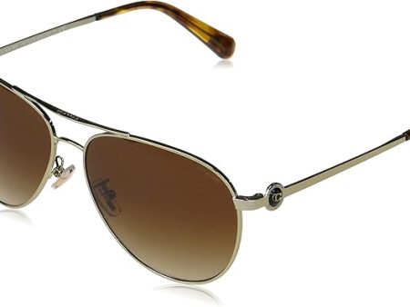 Coach HC7128 Sunglasses, Shiny Light Gold Brown Gradient, 58 mm Discount