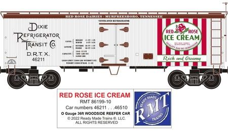 RMT # 86199-10 Red Rose Ice Cream Wood Side Reefer Car Discount