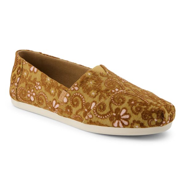 Toms Wmns Alpargata Golden Honey Floral Brocade For Discount