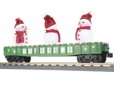 MTH # 30-72248 Christmas Gondola Car w LED Lights & Lighted Snowmen   Green Online Hot Sale