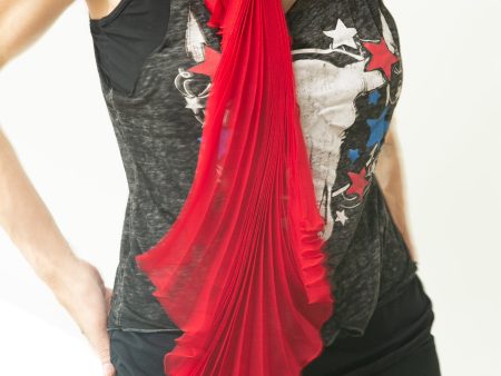 Pleated Silk Chiffon Scarf - 98 Colors Online Sale