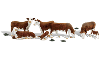 Woodland Scenics # A2767 O Scale Hereford Cows on Sale