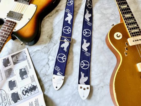 Blue  Peace  Guitar Bass Hippie Strap Online Sale