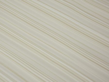 Mushroom Pleated Ivory Polyester Pebble Georgette - Bridal Sale