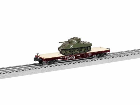 Lionel # 1926722 Pennsylvania 40  Flatcar W  Sherman Tank # 925164 Fashion