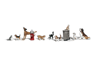 Woodland Scenics # A2725 O Scale Dogs & Cats For Cheap