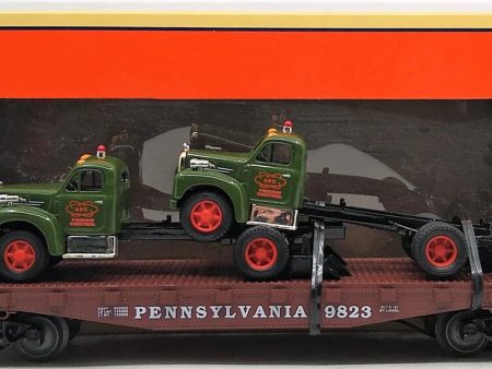 Lionel # 17518 PRR Standard O Flat With Two Corgi For Cheap