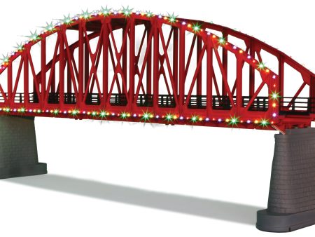 MTH # 40-1115 O Steel Arch Bridge w  Op. Christmas Lights Fashion