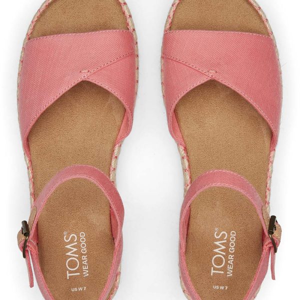 Toms Women Abby Pink Flatform Espadrille Sandal Sale